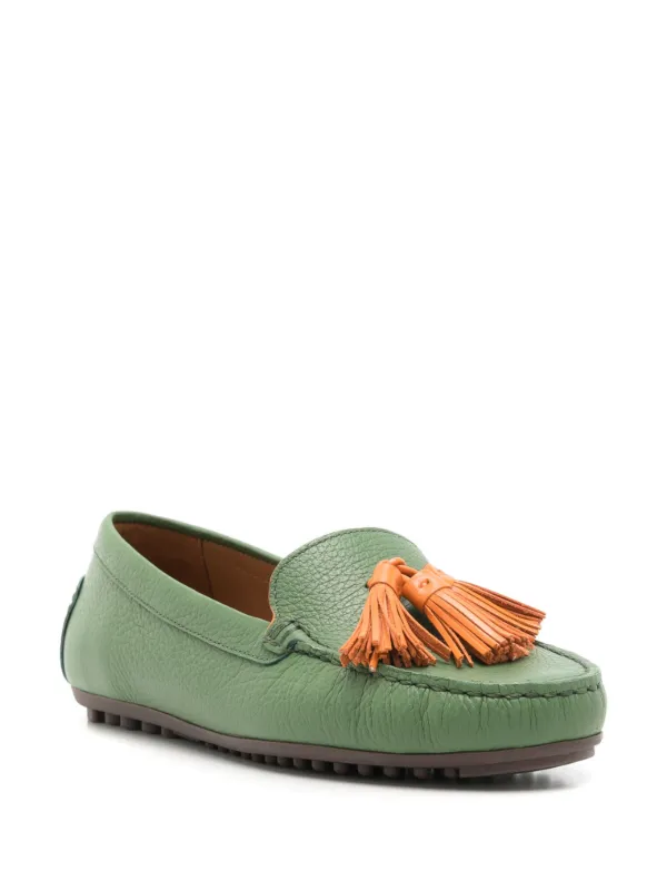 Sarah Chofakian Severine Tasseled Loafers Green FARFETCH IN