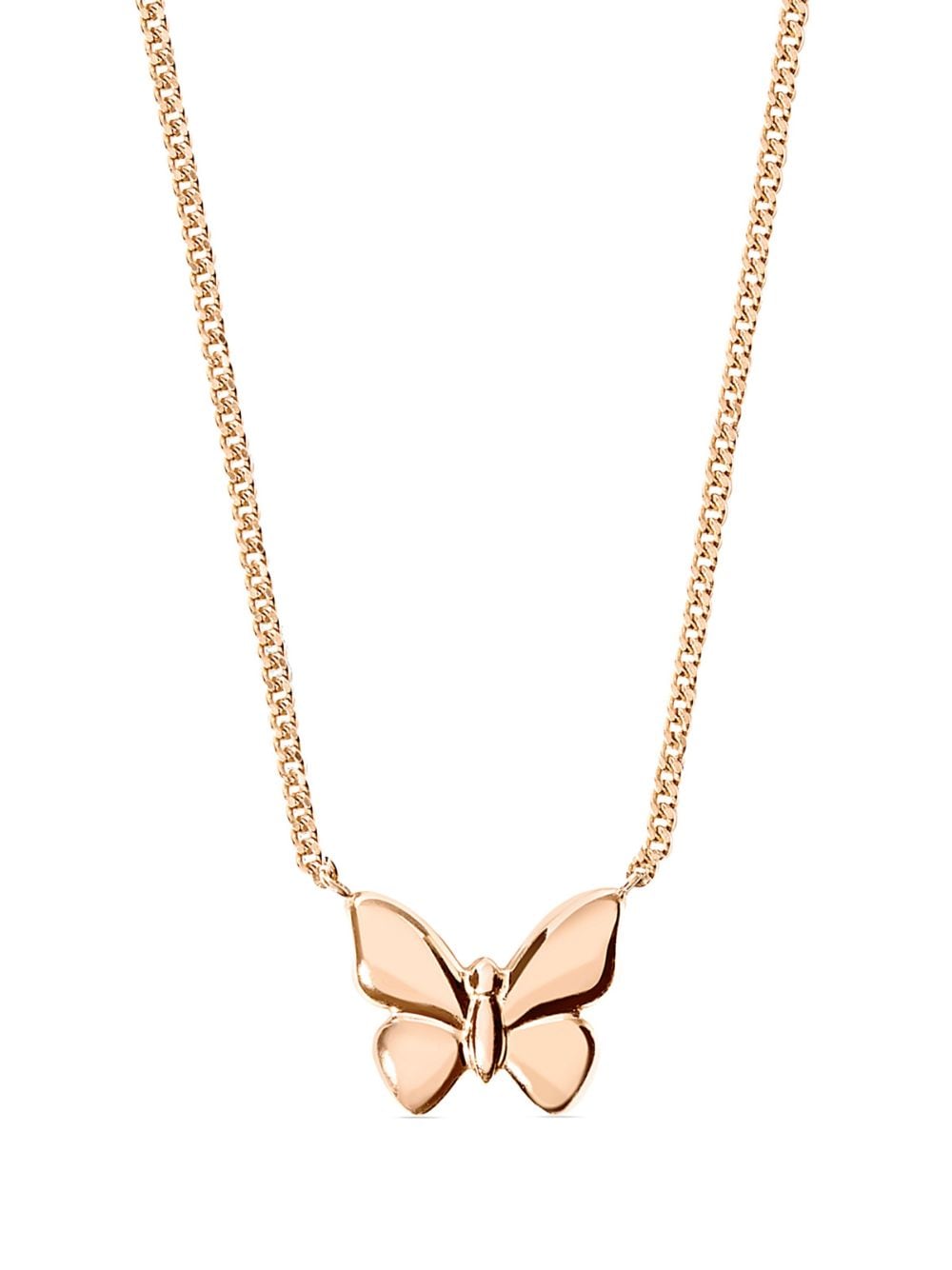 Dodo 9kt Rose Gold Butterfly Necklace In Pink