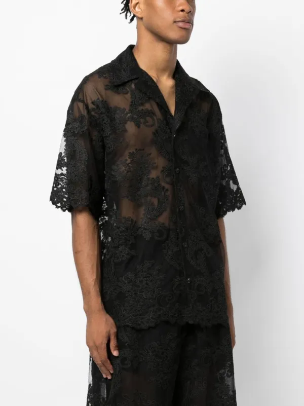 Simone Rocha lace-detailed short-sleeve Shirt - Farfetch