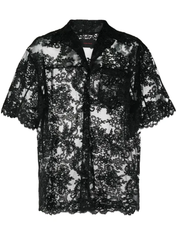 Simone Rocha lace-detailed short-sleeve Shirt - Farfetch