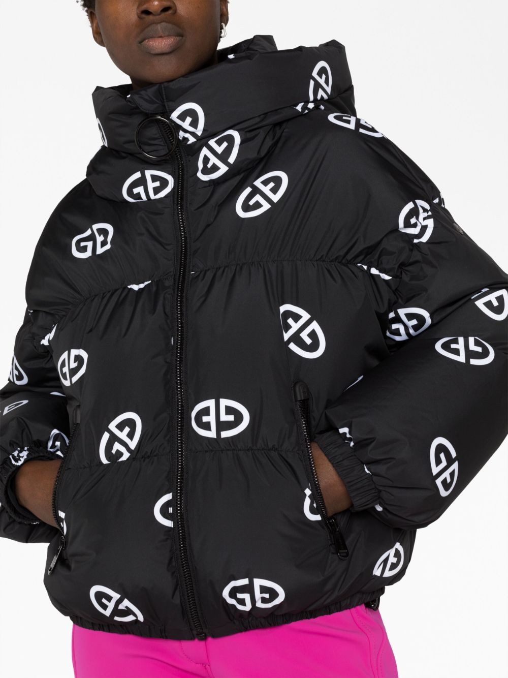 Shop Goldbergh Monogram-print Ski Jacket In Black