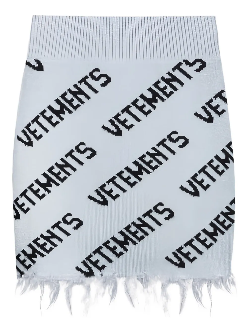 VETEMENTS monogram frayed mini skirt | Black | Image 1
