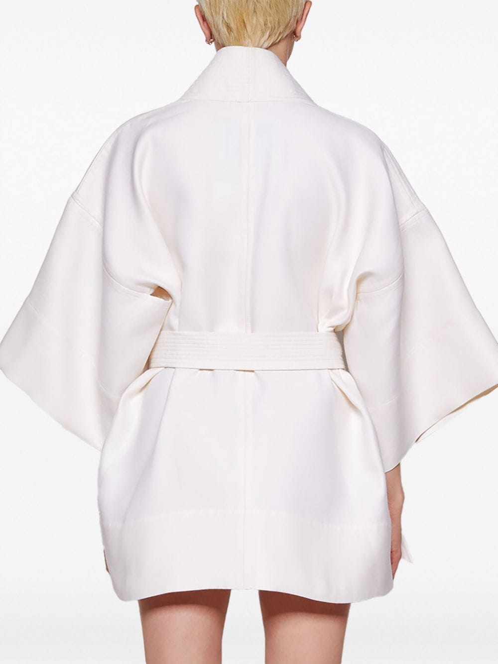 Shop Wardrobe.nyc Wrap-design Short Coat In White