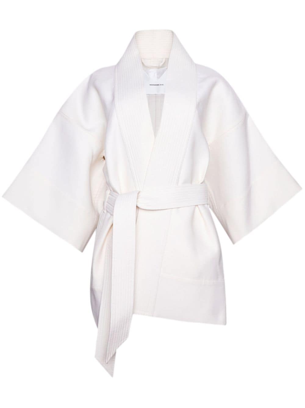 Wardrobe.nyc Wrap-design Short Coat In White