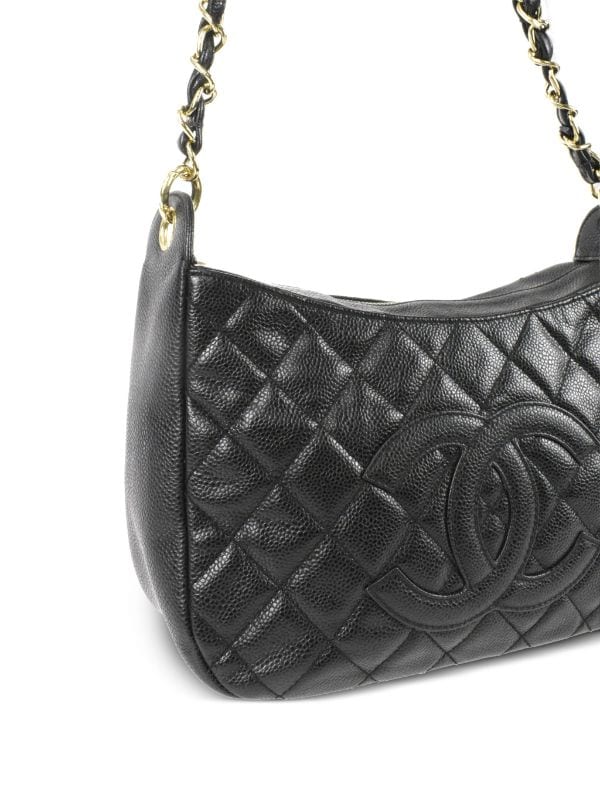 Chanel Pre-owned 2002 Quilted Shoulder Bag - Black