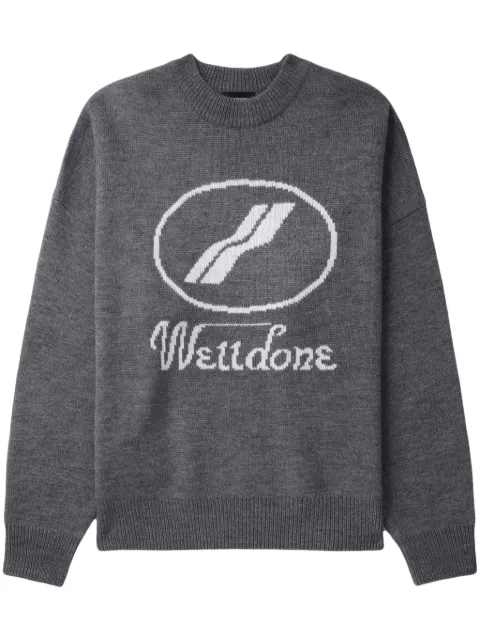 We11done logo-intarsia jumper