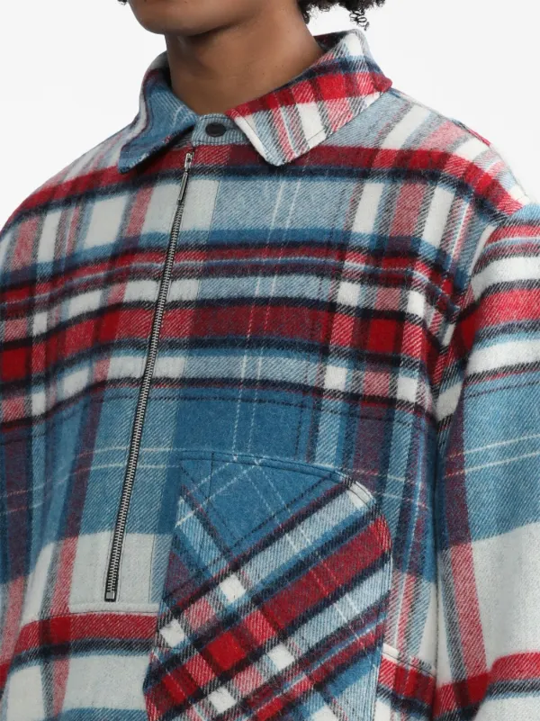 We11done plaid-print Wool Shirt - Farfetch