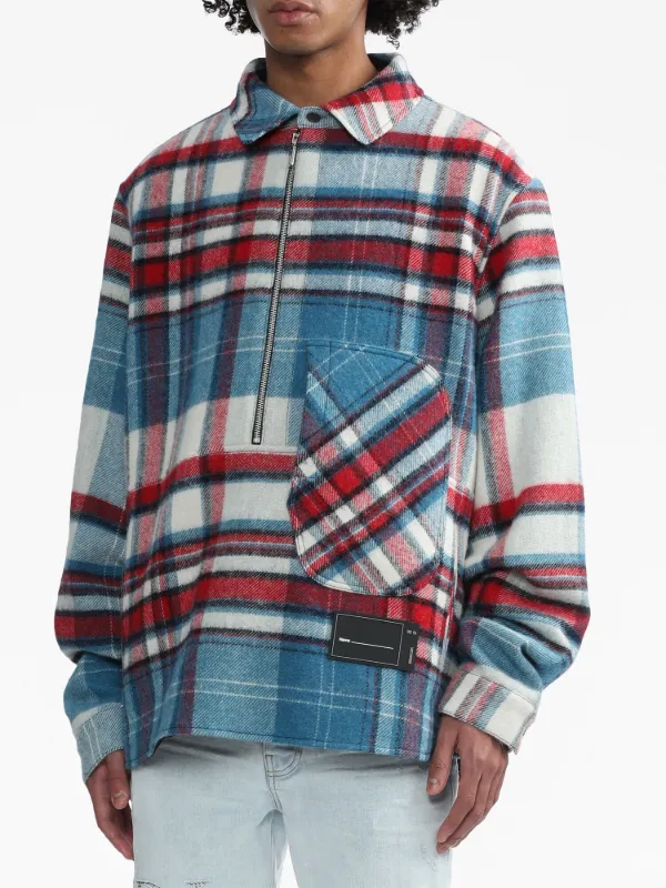 We11done plaid-print Wool Shirt - Farfetch