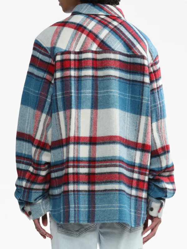 We11done plaid-print Wool Shirt - Farfetch