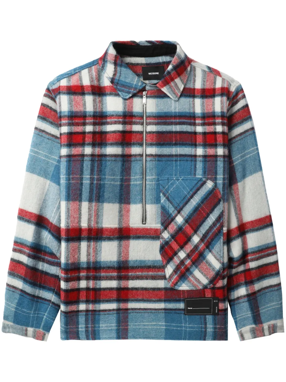 plaid-print wool shirt