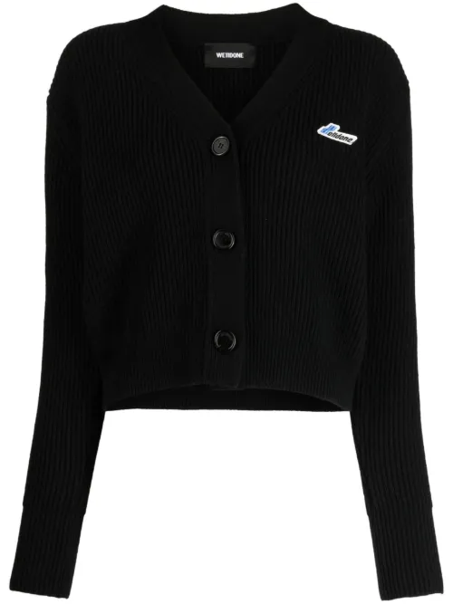 Cardigan nervuré à patch logo - We11done - Modalova