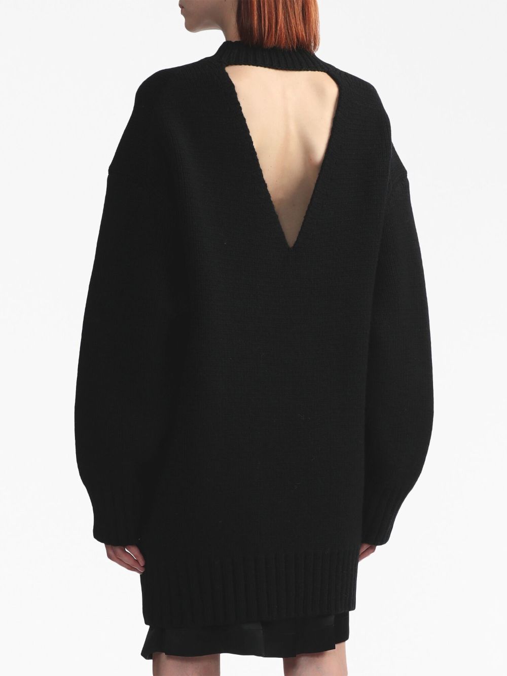 Shop We11 Done Cut-out Knitted Knitted Dress In Black