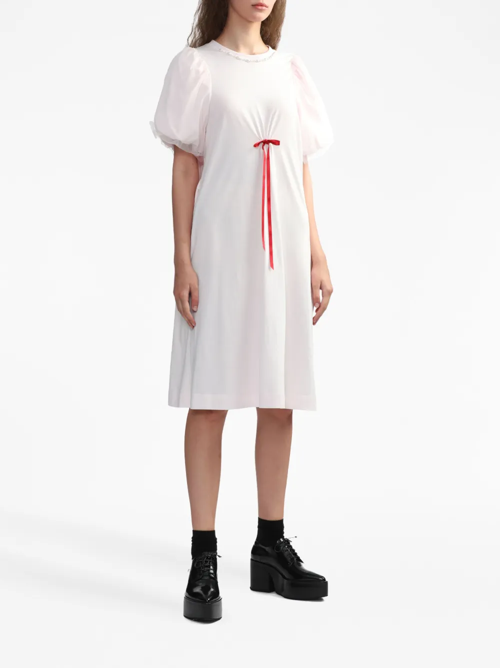 Simone Rocha Jurk met pofmouwen - Wit