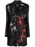 Y's graphic-print zipped blazer - Black