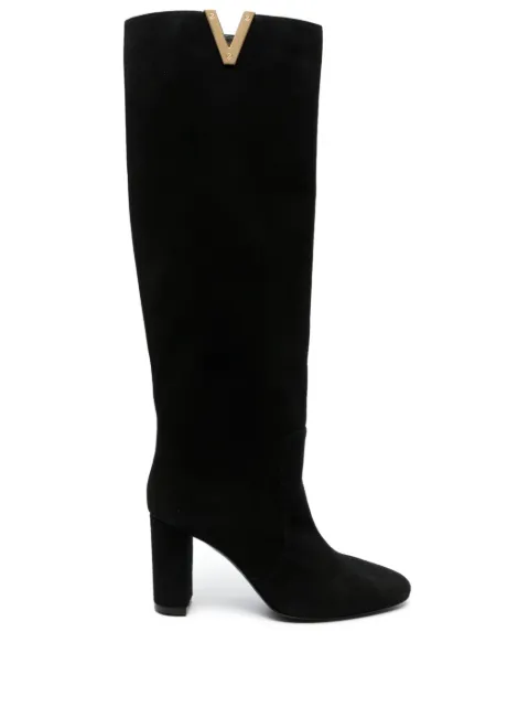 Via Roma 15 logo-hardware 85mm suede boots