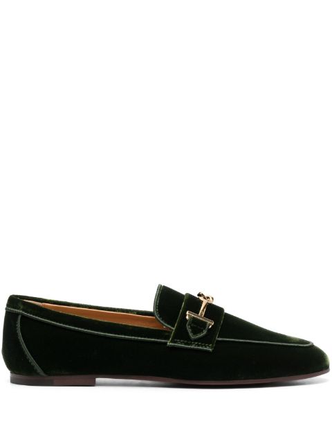 Tod's logo-detail velvet loafers