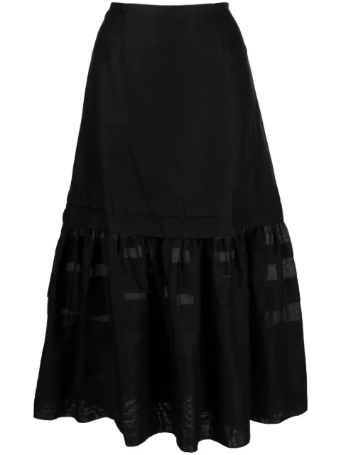 Molly Goddard falda midi a capas con volantes