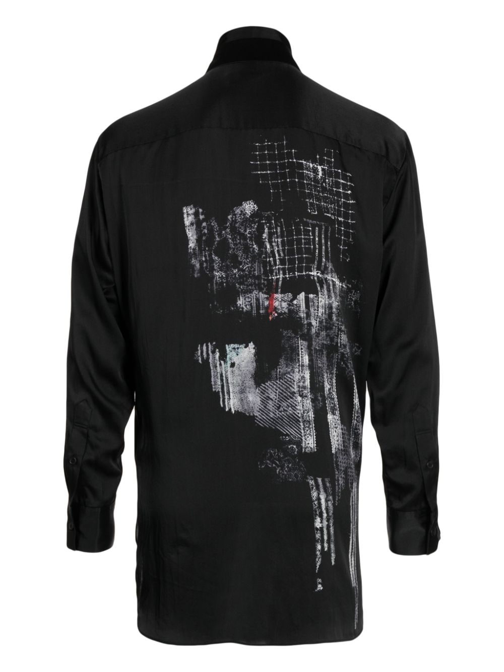 Shop Y's Graphic-print Silk Shirt In Black