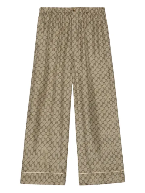 Gucci GG Supreme silk pallazzo trousers