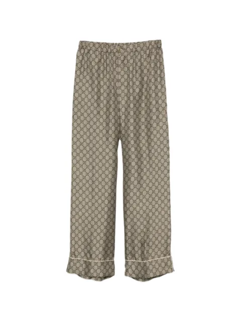 Gucci GG Supreme print silk pants