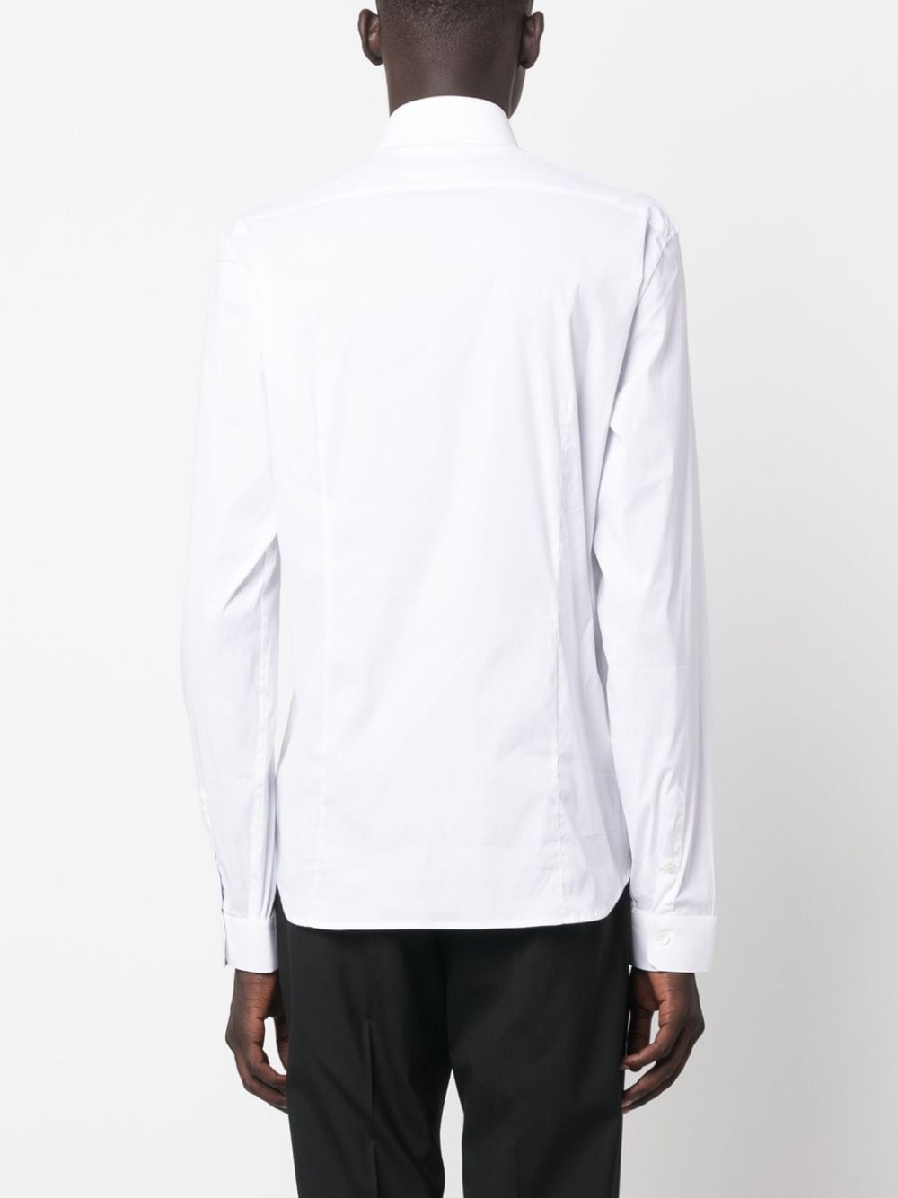 Shop Patrizia Pepe Slim-cut Poplin Shirt In White