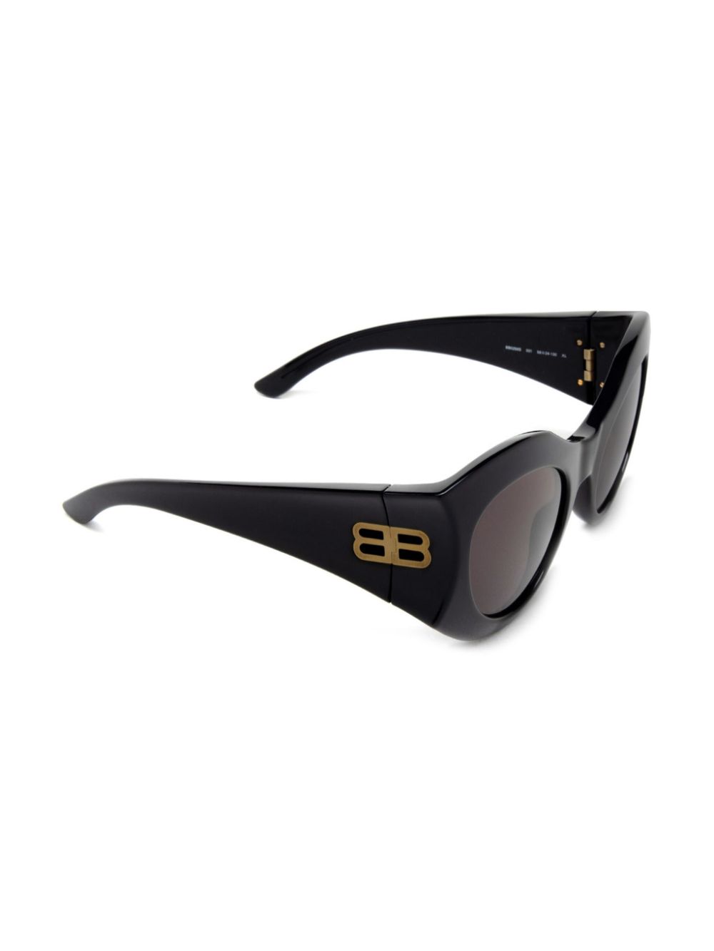 Balenciaga Eyewear logo-plaque round-frame sunglasses - Black