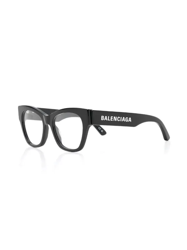 Balenciaga Eyewear logo-print cat-eye Frame Glasses | Black