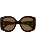 Gucci Eyewear Interlocking G round-frame sunglasses - Brown