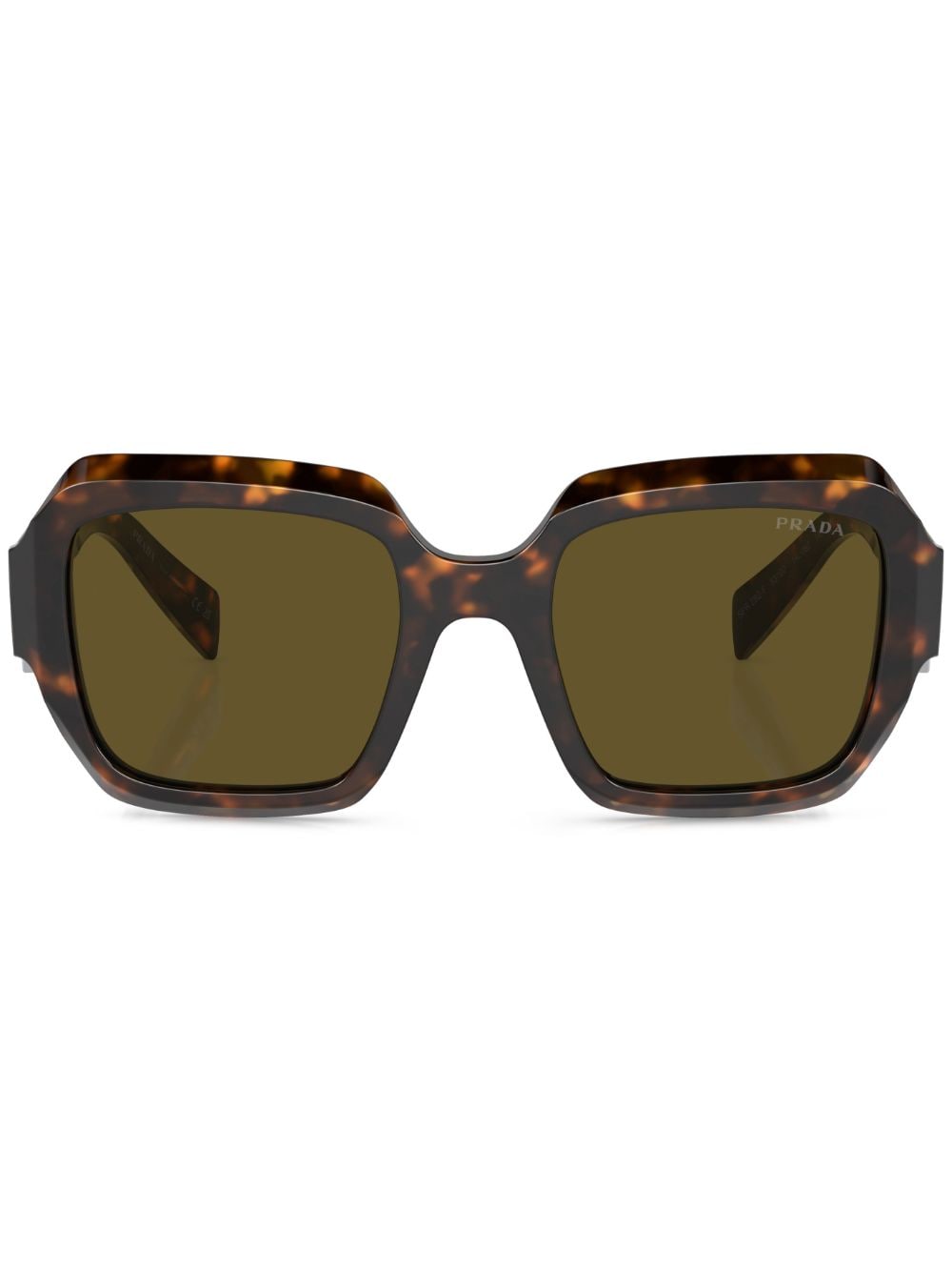 Prada Tortoiseshell-effect Square-frame Sunglasses In Brown