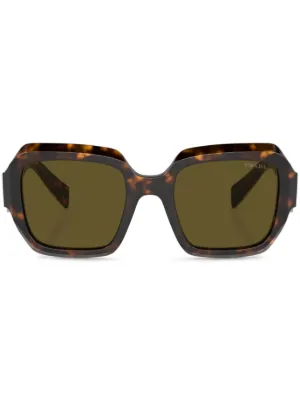 Prada Square Frame Sunglasses with Tortoiseshell Arms and Case PRADA EYEWEAR Square-frame tortoiseshell acetate sunglasses  main image 4