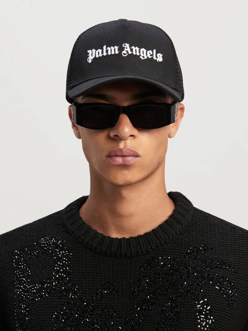 Classic Logo Trucker Cap in black - Palm Angels® Official