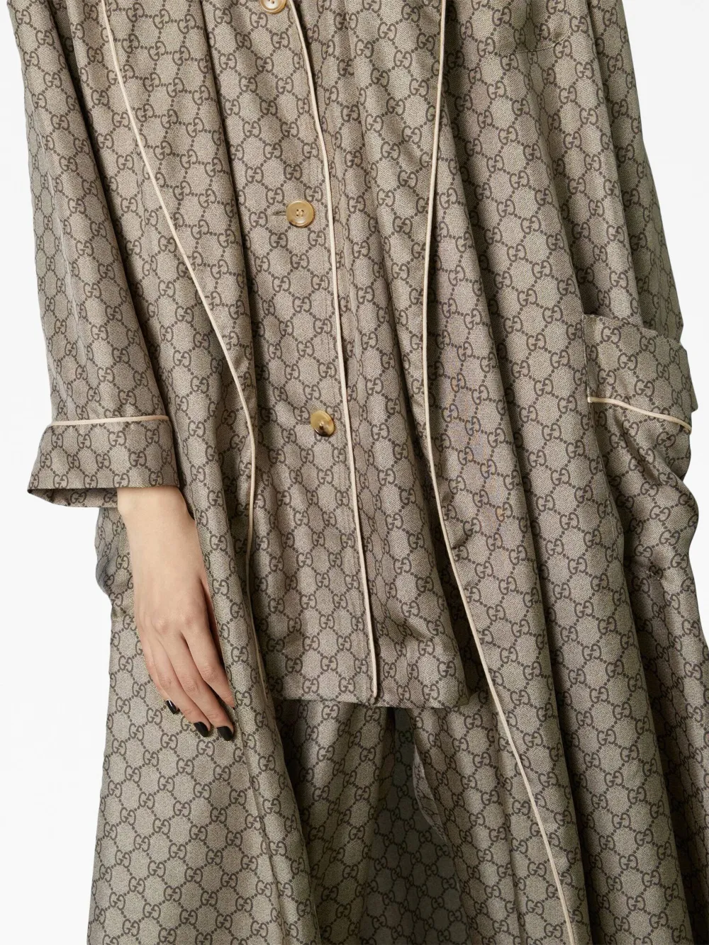 Gucci Gg Supreme Silk Robe Farfetch