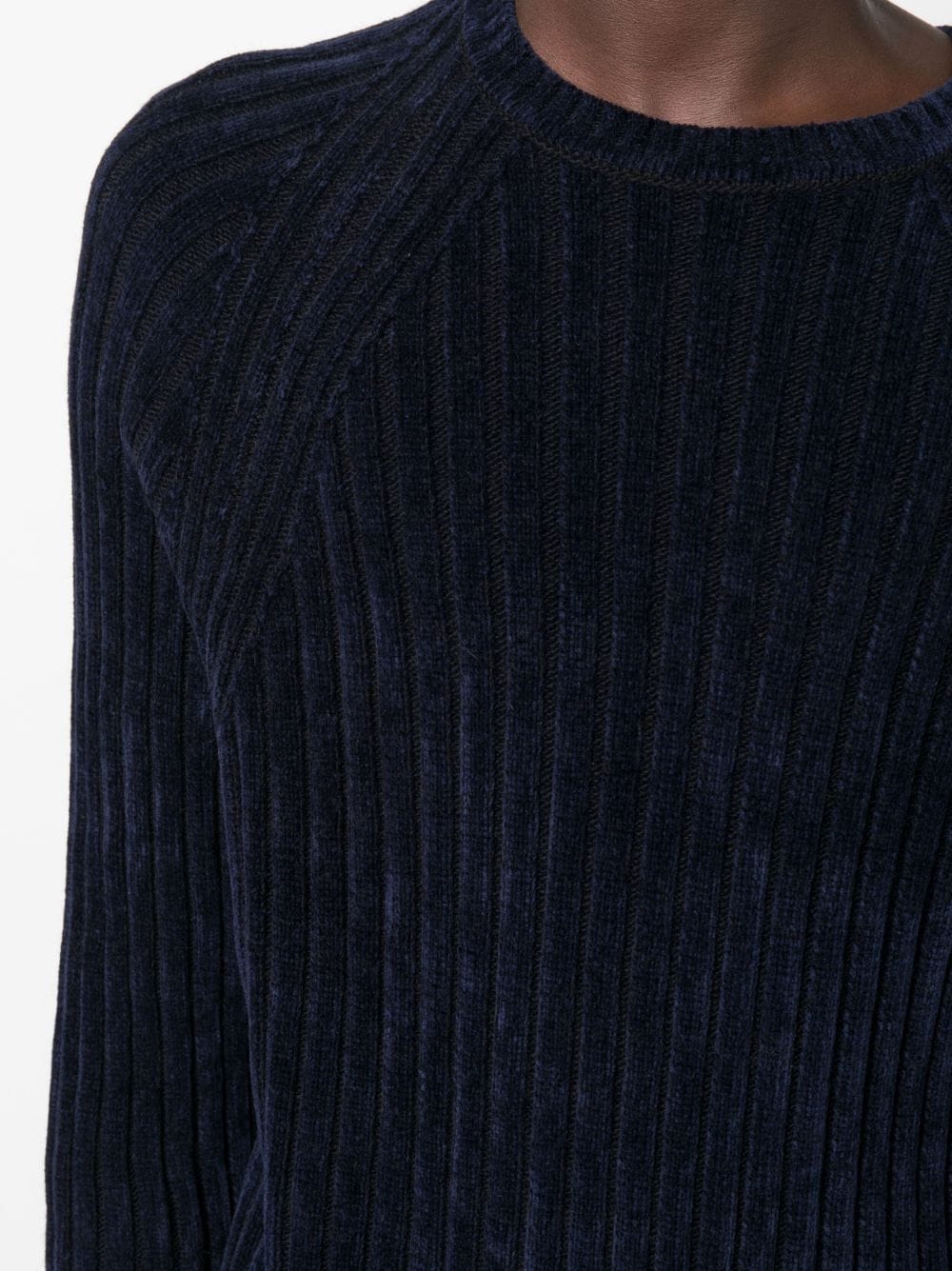 Shop Patrizia Pepe Chenille-texture Ribbed-knit Jumper In Blue