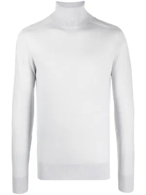 Mens white shop turtleneck jumper