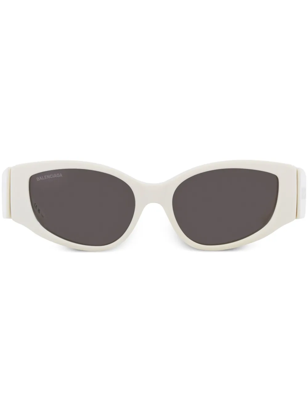 Balenciaga Eyewear Occhiali da sole ovali con stampa - Bianco