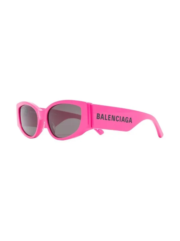 Balenciaga Eyewear logo-print rectangle-frame Sunglasses | Pink