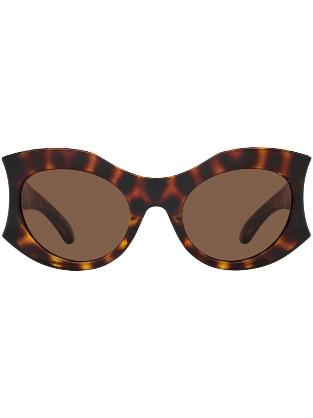 Balenciaga Tortoiseshell-effect Oversize-frame Sunglasses In Brown