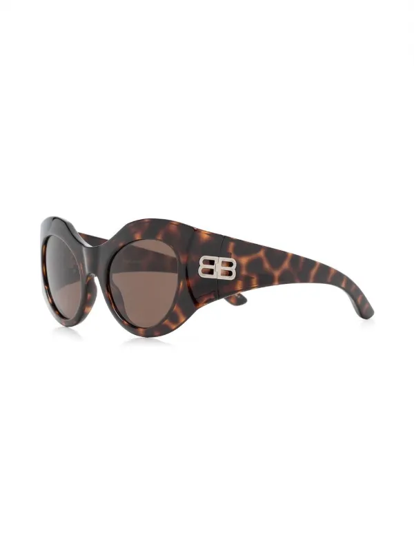 Balenciaga Eyewear Hourglass tortoiseshell-effect oversize 