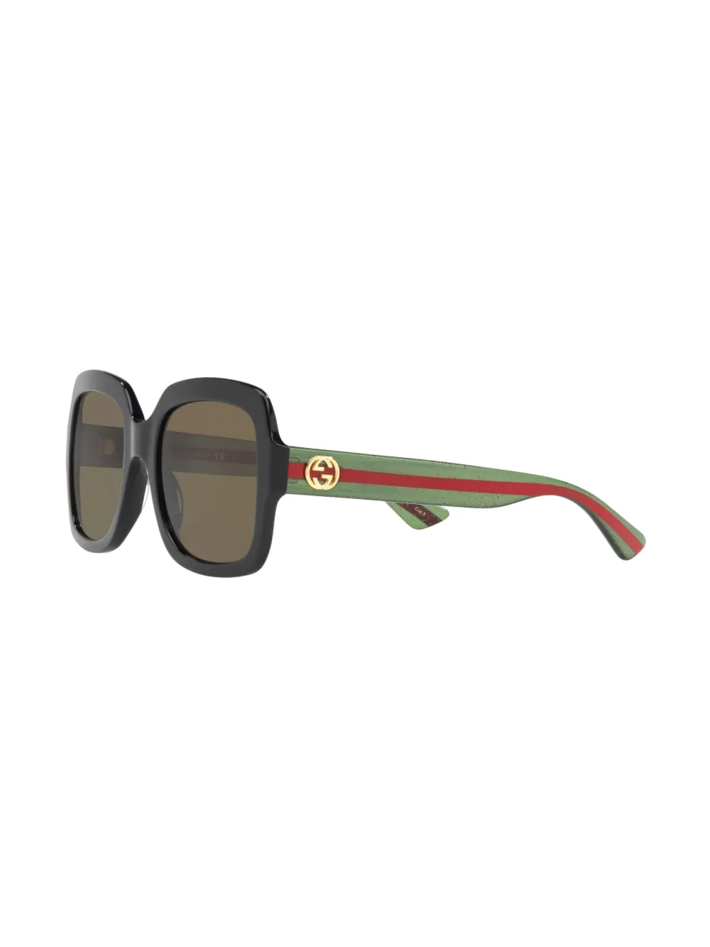 Gucci Web-stripe Square-frame Sunglasses In Black