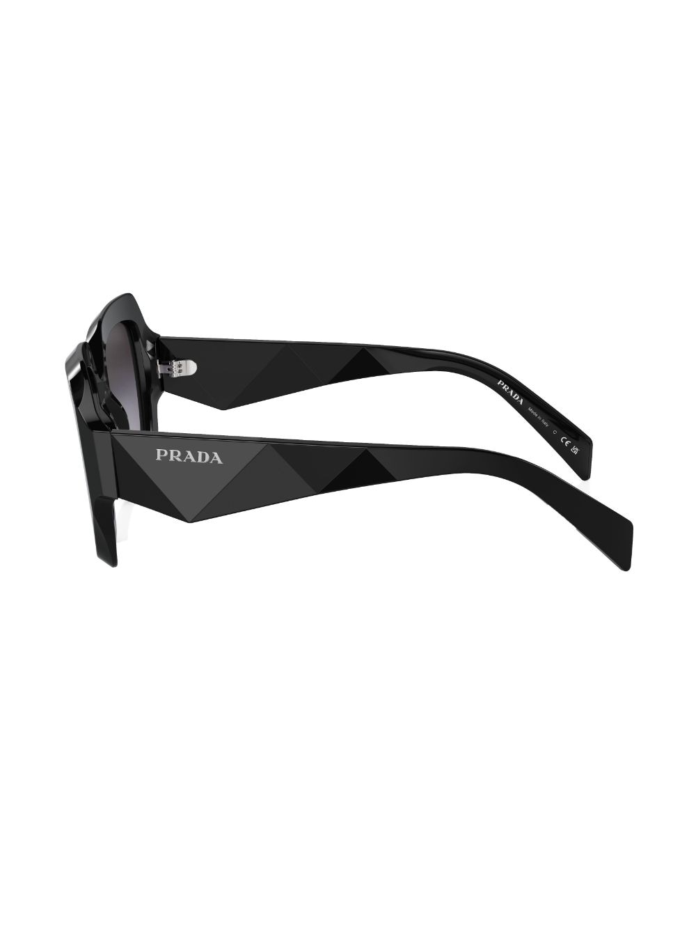 Shop Prada Logo-print Oversize-frame Sunglasses In Black