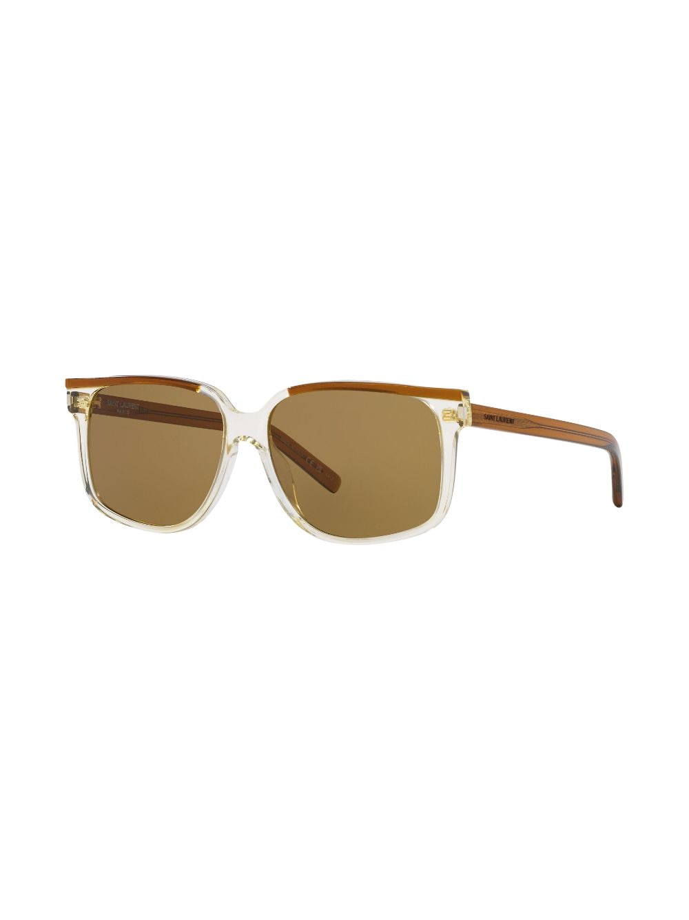 Shop Saint Laurent 599 Square-frame Sunglasses In Braun
