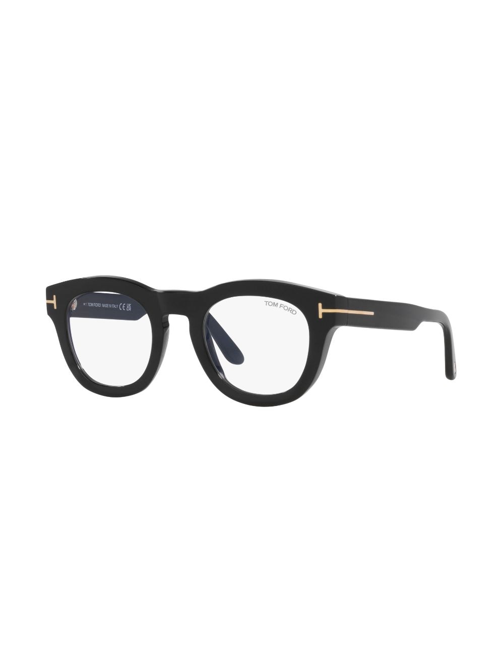 TOM FORD Eyewear logo-plaque square-frame glasses - Zwart