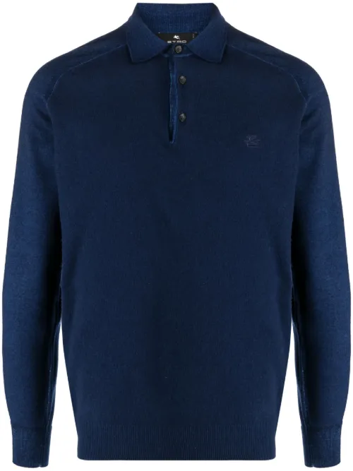 Polo en maille à logo brodé - ETRO - Modalova
