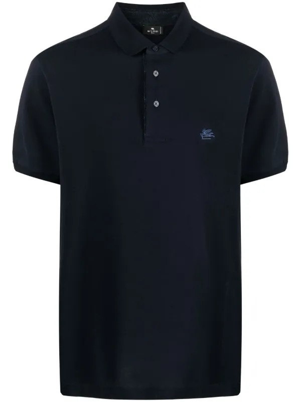 ETRO embroidered logo Polo Shirt Blue FARFETCH AO