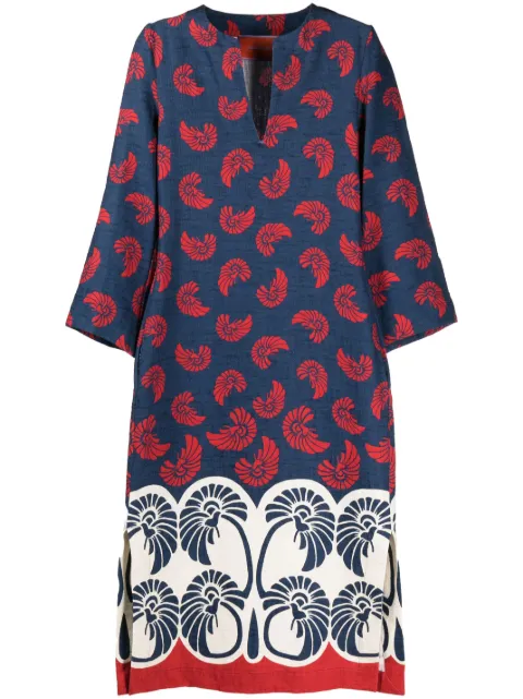La DoubleJ monogram-pattern midi dress