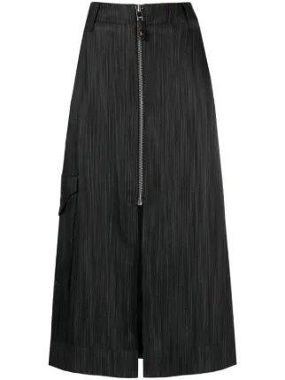 GANNI ストライプ スカート | ブラック | FARFETCH JP