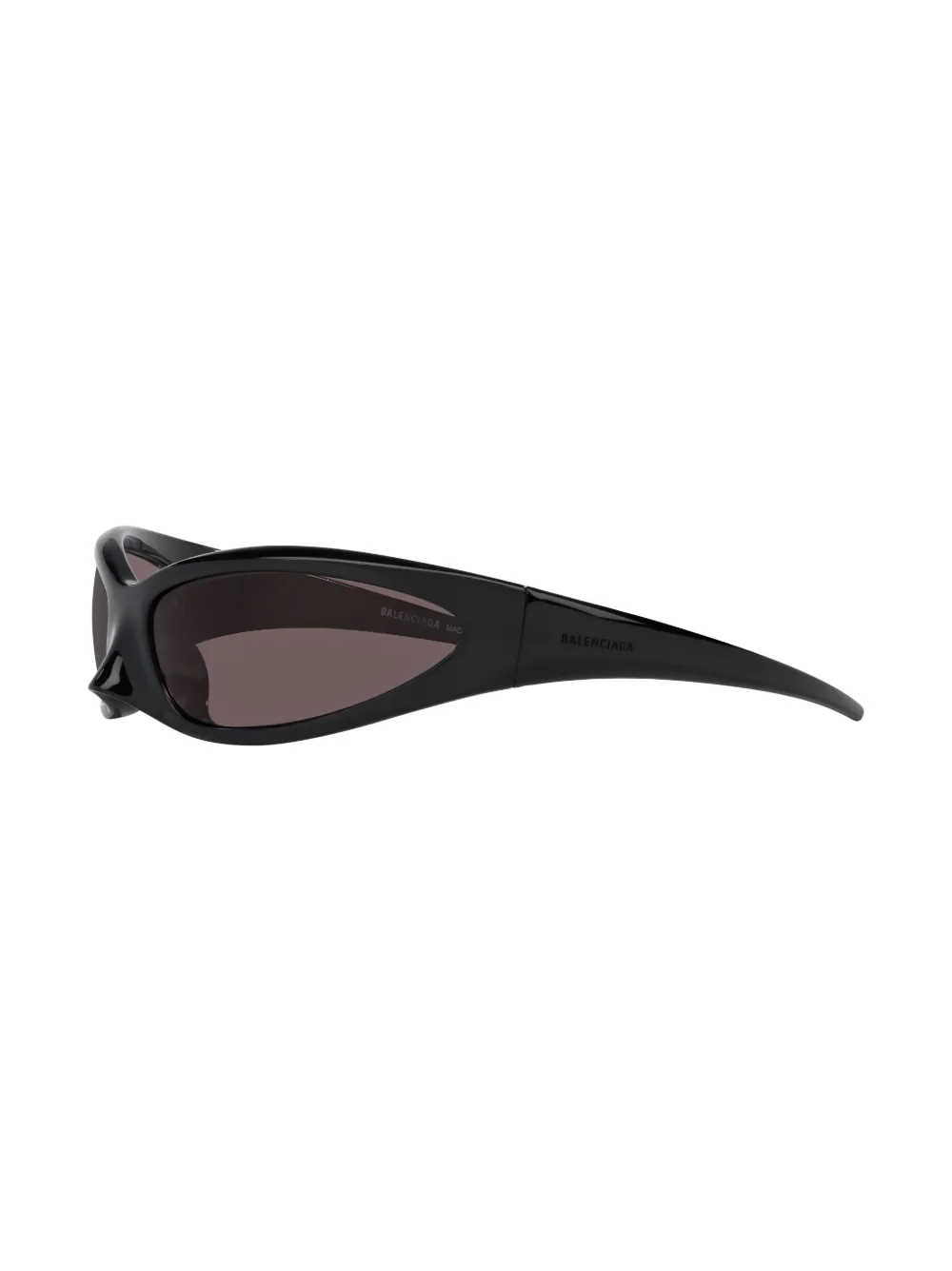 Shop Balenciaga Logo-debossed Biker-style Sunglasses In Schwarz