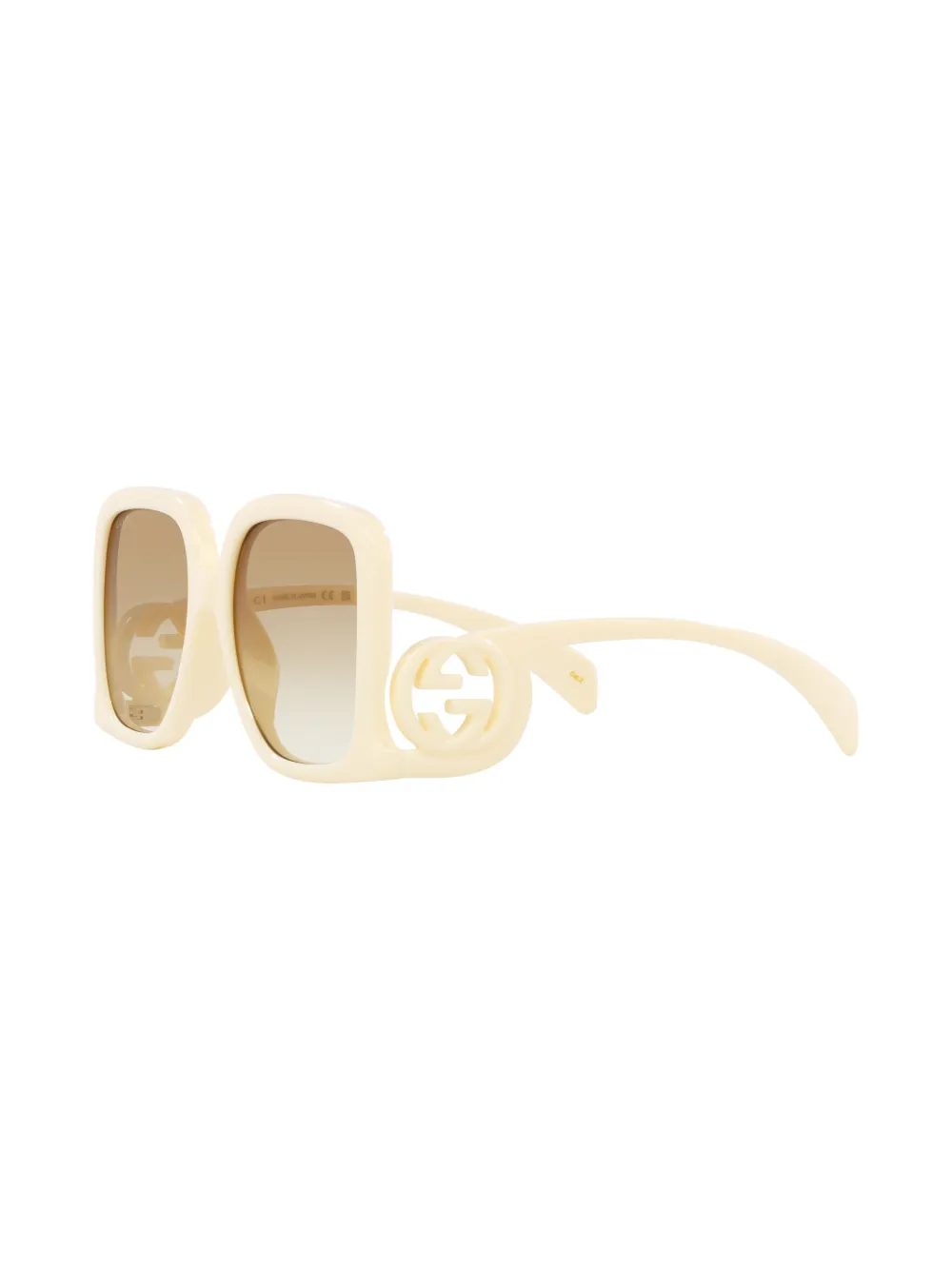 Gucci Interlocking-g Oversize-frame Sunglasses In Nude