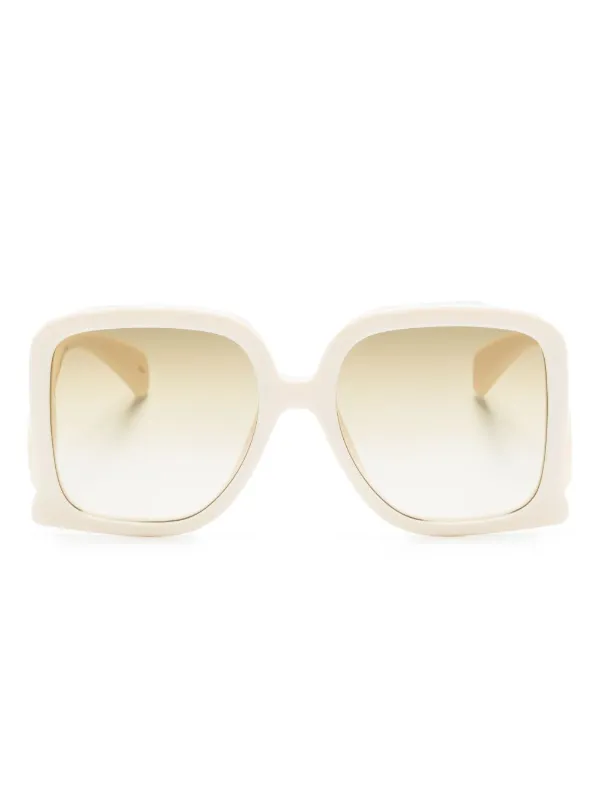 サングラス GUCCI WHITE ACETATE GEOMETRIC SUNGLASSES Gucci Acetate Geometric Sunglasses in White | Lyst UK