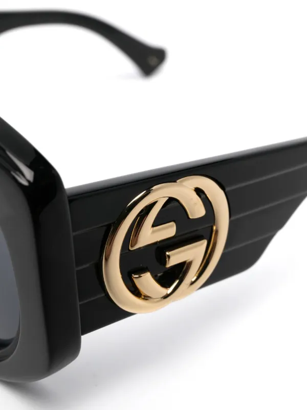 Gucci Eyewear GG ラウンドフレーム サングラス | ブラック | FARFETCH JP
